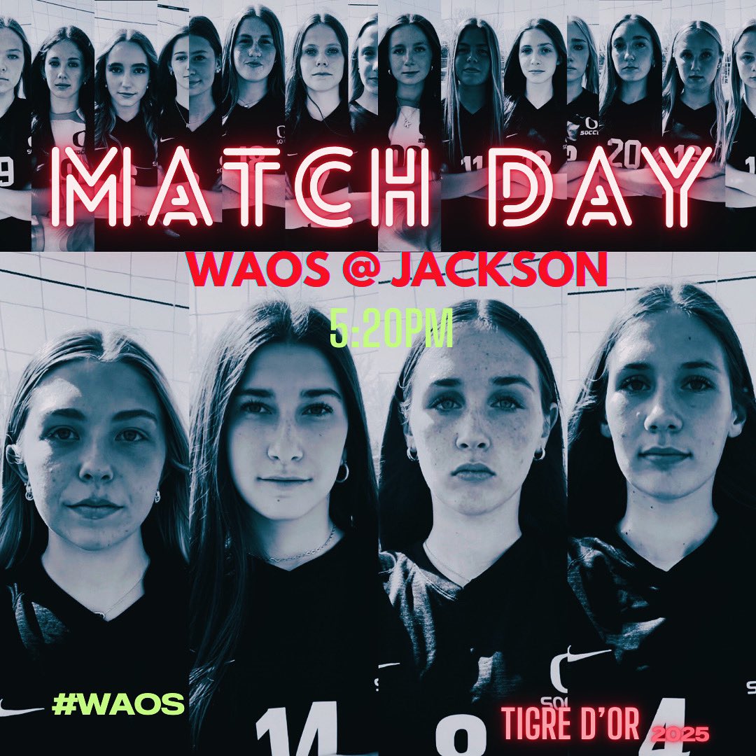 Match Day✨
~
WAOS @ Jackson
~
5:20pm
~
We Are Oakville Soccer
~
#soccer #matchday #tigredor #waos