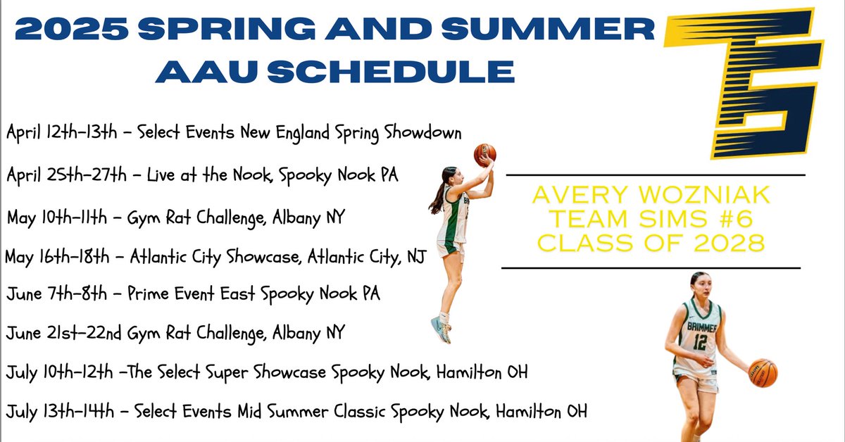 2025 Spring and Summer AAU Schedule!
