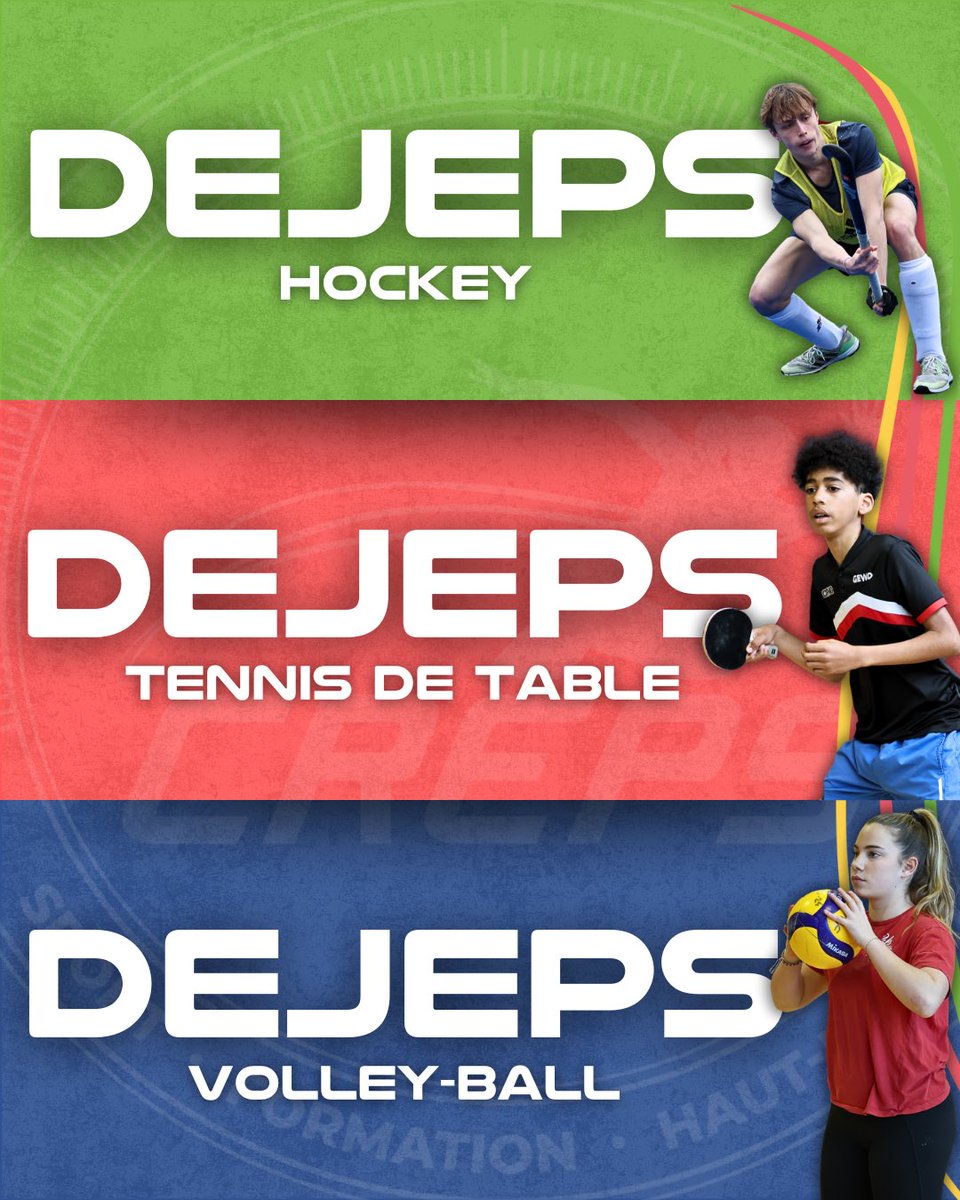 🎓 [FORMATION DEJEPS] 🏐🏑🏓

Tu veux passer ton DEJEPS en 2025-2026 ?

🔗 Inscriptions ouvertes sur notre site web

📅 Clôture des inscriptions : 30 juin ‼️

🕦 Début de la formation : 11 septembre ‼️

#DEJEPS #CREPSIDF #dejepshockey #dejepsvolley #dejepstennisdetable