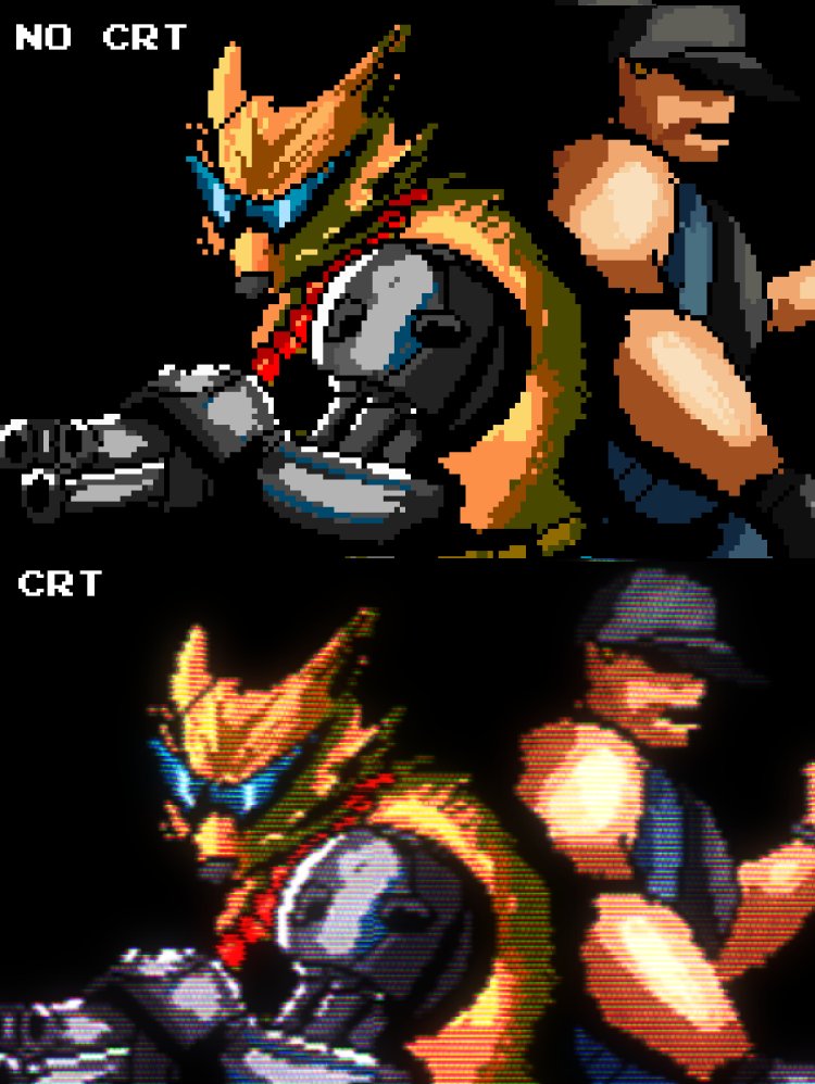 RevovT's tweet image. Acababa de terminar de hacer un pedido de pixelart CRT
y probé hacer solo unos pequeños ajustes a mi Filtro CRT
me gusta como se ve