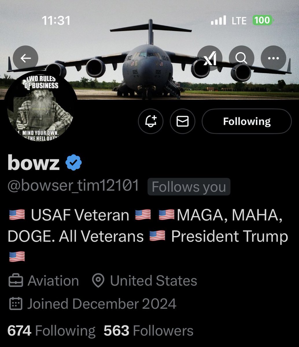 Conservative Cat (@lynnhall268) on Twitter photo Please give <a href="/bowser_tim12101/">USAF Vet 81</a> a follow and a repost or shoutout to show our gratitude for his service.
USAF Veteran
Thank you for your service. We appreciate you.
*These shoutouts are unsolicited and a show of gratitude and respect and are not a request for a follow back. Please give <a href="/bowser_tim12101/">USAF Vet 81</a> a follow and a repost or shoutout to show our gratitude for his service.
USAF Veteran
Thank you for your service. We appreciate you.
*These shoutouts are unsolicited and a show of gratitude and respect and are not a request for a follow back.