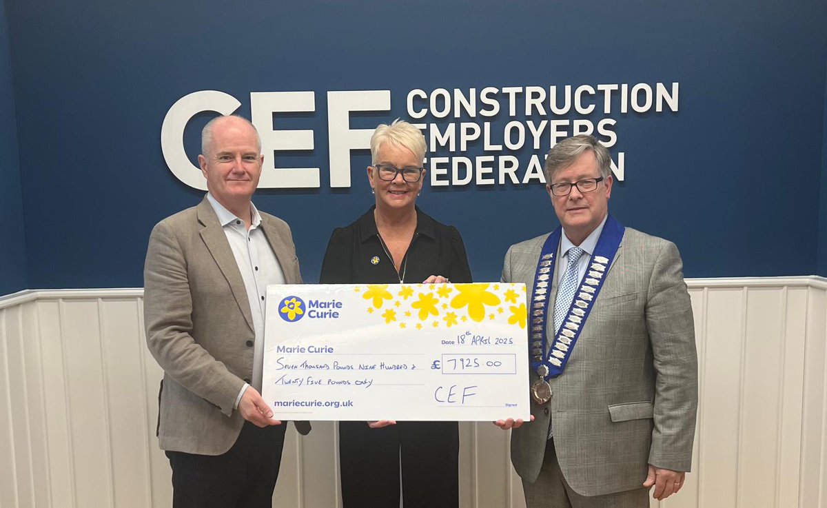 CEF (@cefni1) on Twitter photo We were proud to present <a href="/mariecurieuk/">Marie Curie</a> with a cheque for almost £8,000 which was raised at this year’s CEF NI Gala Dinner!🌼
Marie Curie are here for anyone living with an illness they’re likely to die from, and those close to them. To donate, visit👉mariecurie.org.uk We were proud to present <a href="/mariecurieuk/">Marie Curie</a> with a cheque for almost £8,000 which was raised at this year’s CEF NI Gala Dinner!🌼
Marie Curie are here for anyone living with an illness they’re likely to die from, and those close to them. To donate, visit👉mariecurie.org.uk