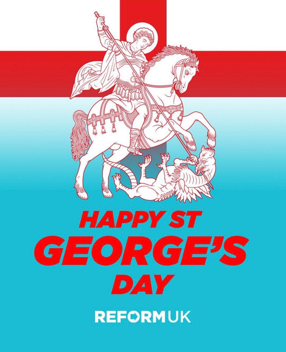 reformuknelincs's tweet image. Wishing everyone across North East Lincolnshire – and all of England – a proud and joyful St George’s Day! 🏴
Here’s to celebrating our heritage, courage, and unity! 🍻💪