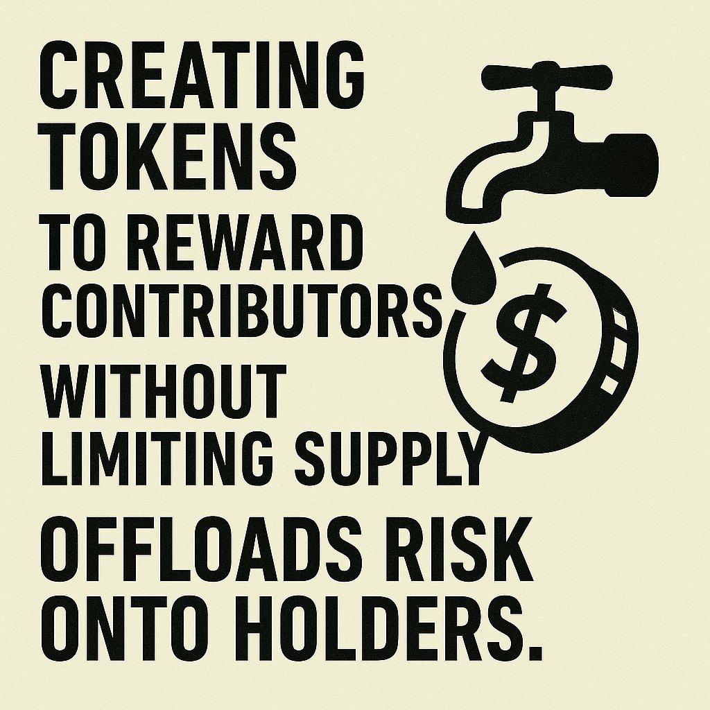 CLandtsheer's tweet photo. Creating tokens
to reward contributors
without limiting supply
offloads risk
onto holders.
#Tokenomics #CryptoGovernance #MonetaryDesign #IssuanceDiscipline #DeFiRisk #DAOFinance #DigitalSovereignty https://t.co/eEwOE3OoYn