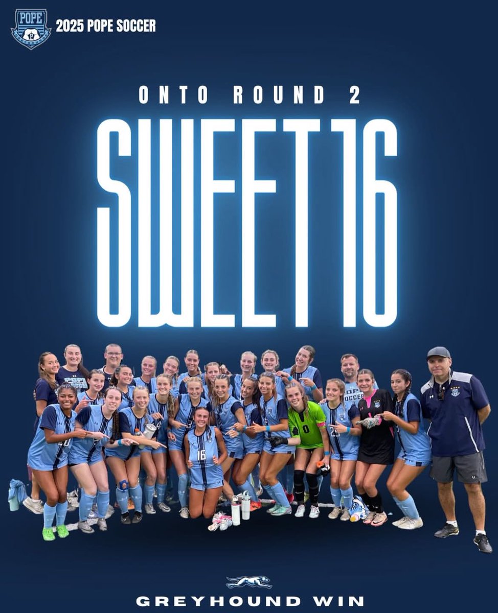 The Lady Greyhounds have
PUNCHED their ticket to the SWEET 16!! Greyhounds shut out Lanier Longhorns 3-0 with goals from Avery Adair, Lily Joswick and Claire Huebecker! This squad is locked in and ready for more!
WAY TO GO HOUNDS!!
#2025PopeSoccer #ReleaseTheHounds
#PS4L