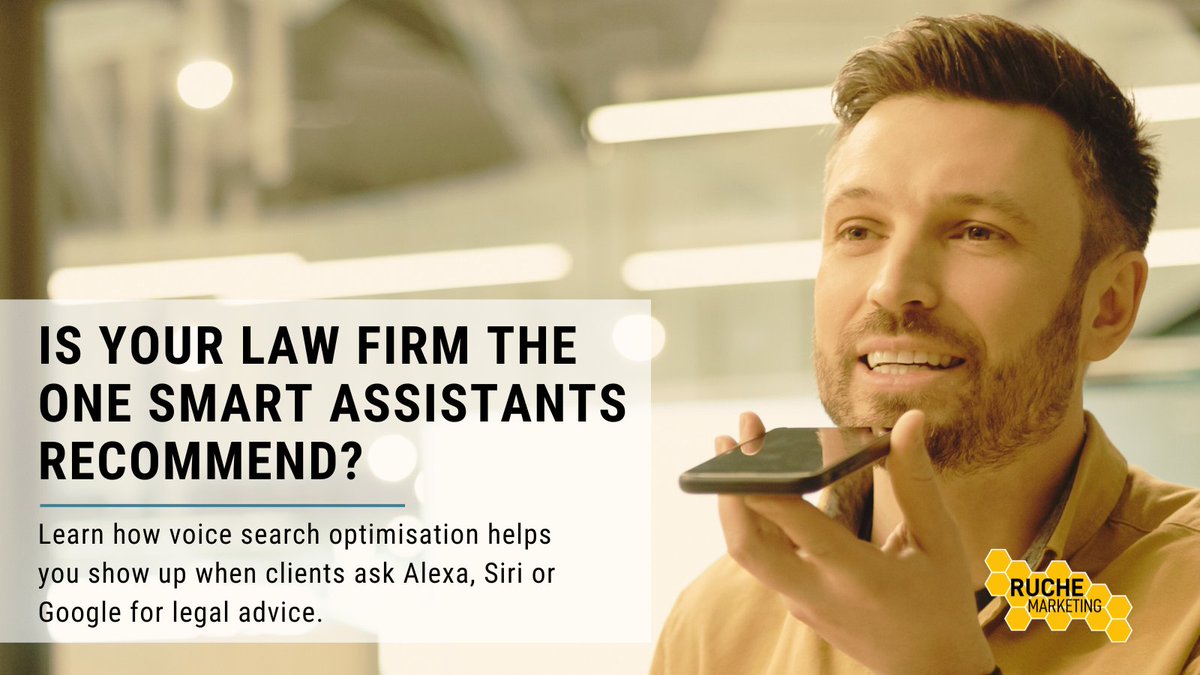 Is your law firm ready for voice search?

76% of voice queries are local. If you're not optimising content for Alexa, Siri and Google Assistant, you're missing clients.

📖 Read more: bit.ly/3Yd0x5L

#VoiceSearch #SEO #LegalMarketing