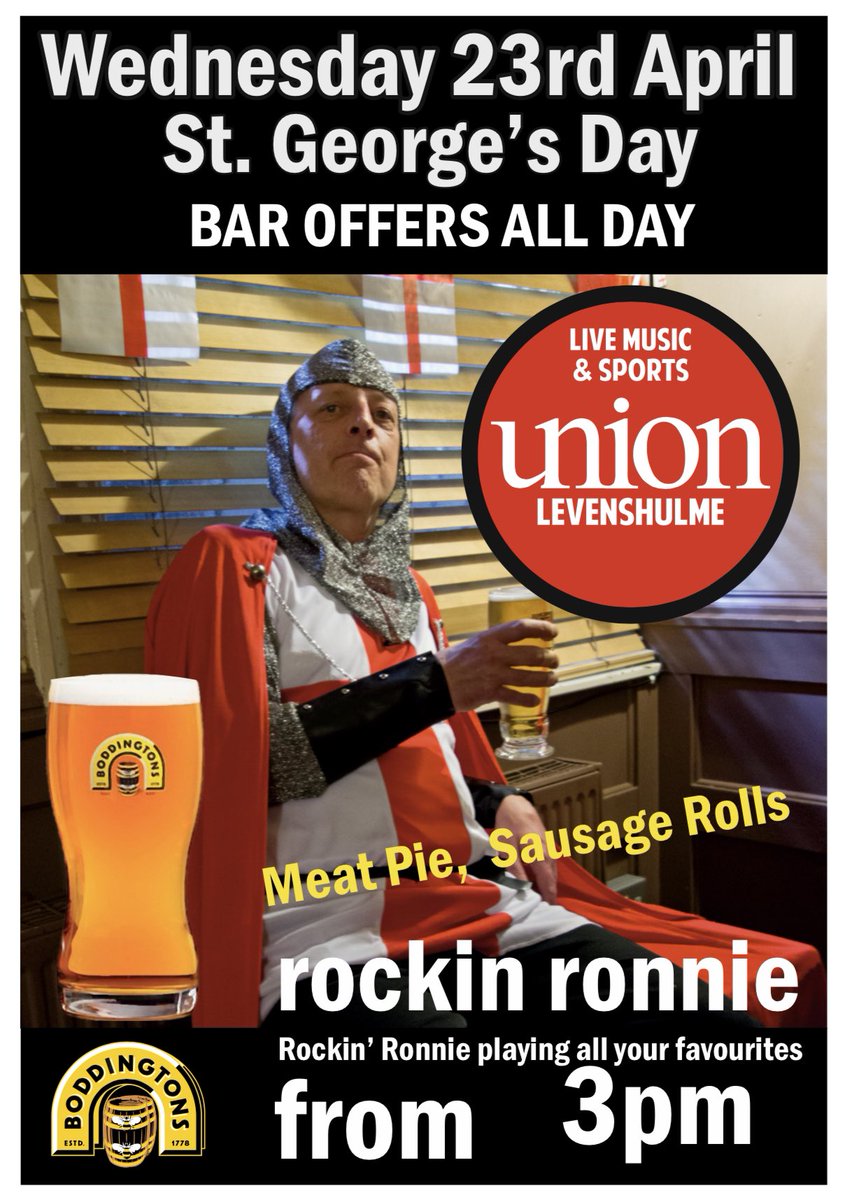 levunion's tweet image. Happy #StGeorgesDay join us for some great #beeroffers #freebiffet #liveentertainment