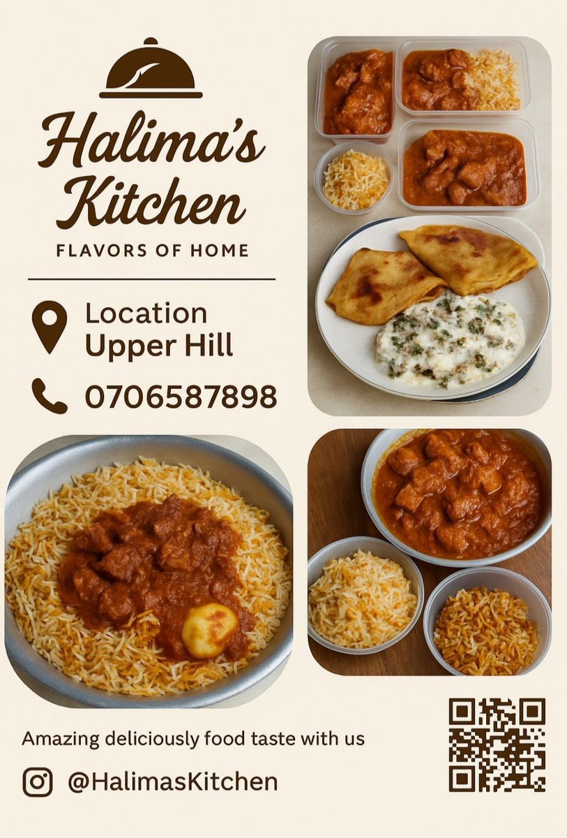 Nairobi!!!
I'll be coming soon insha'Allah, Halima's Kitchen will offer a variety of Swahili dishes,,best and cooked with an extra love 🥰... Kindly,Retweet widely and tell a friend to tell a friend 🙏🏻.. location ni Upper Hill 🥰🙏🏻
#HalimasKitchen