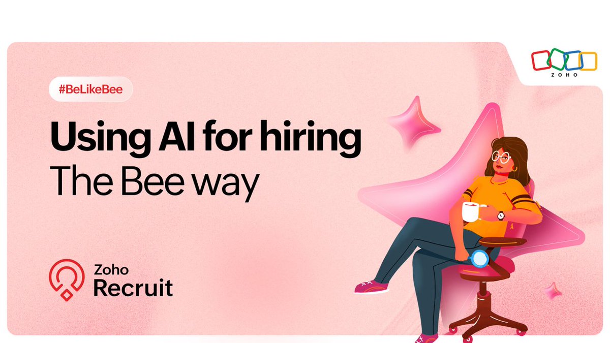 Do you want to reduce your time-to-fill and make better hires, faster with <a href="/ZohoRecruit/">Zoho Recruit</a>?

With the help of <a href="/Zoho/">Zoho</a>'s Zia AI, Bee can be your friendly AI recruiter.

Discover how she can take your business to the next level: zurl.co/4xz4a 

#BeLikeBee #ZohoRecruit #Tools