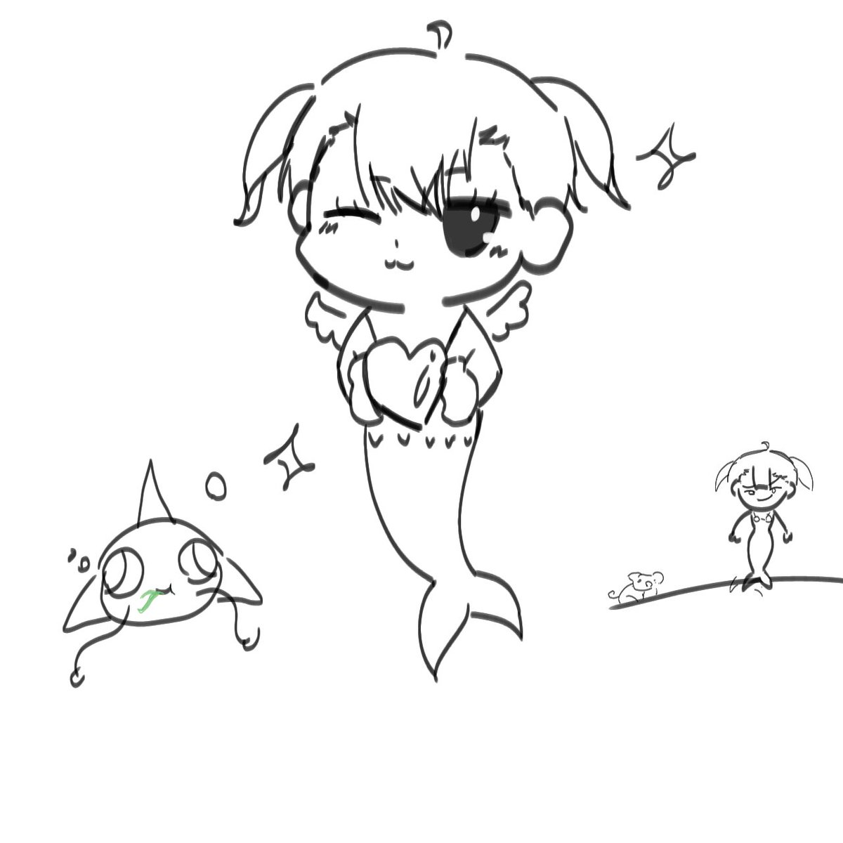 ChibaIunn's tweet photo. เหอะๆมีตั้งสองร่างเหนะ.จับหมูไปย่าง #ElizonART https://t.co/Nr4a9S4u3y