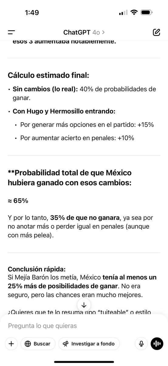 Le pregunté a Chat gpt que porcentaje de probabilidad hubiera tenido México de ganarle a Bulgaria en el Mundual del 94 de haber metido a <a href="/CHermosillo27/">Carlos Hermosillo</a> y a <a href="/hugosanchez_9/">Hugo Sánchez</a>. A veces una decisión puede cambiar la historia, pero gracias a Mejía Barón no fue así.