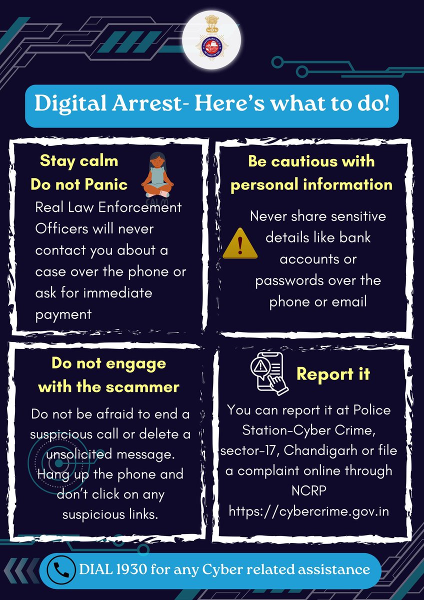 Don’t Let them SCAM you with False Digital Arrest. 
Here’s how to stay one step ahead. #CyberSecurityAwareness