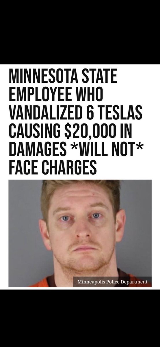 TruthHunters's tweet image. Minnesota state employee Dylan Adams vandalized 6 Teslas, causing $21K in damage, but won’t face charges. He’s in a diversion program to keep his job &amp;amp; pay victims. Feels like he’s been let off the hook—do you agree? 🤔 #TeslaVandalism #MinnesotaJustice #CrimeAndPunishment  

The