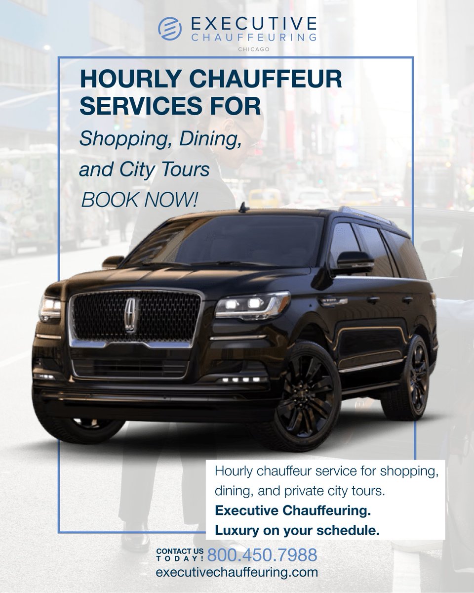 ExecutiveCars's tweet image. Chicago is best enjoyed when you’re not waiting on a ride. 🕰️

With Executive Chauffeuring’s hourly service, your clients explore the city in comfort &amp;amp; style. 🖤🚘

📍 Book hourly. Ride freely.
🌐 executivechauffeuring.com

#viptravel #blackcarservice #chicagoluxury #travelinstyle