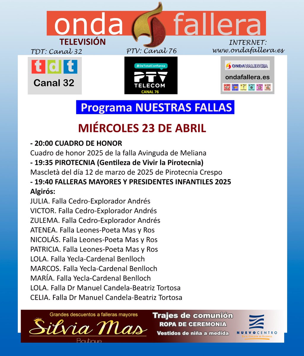 FallaYecla's tweet image. Está tarde se emitirá por televisión en Onda Fallera las entrevistas que se realizaron a nuestros representantes.