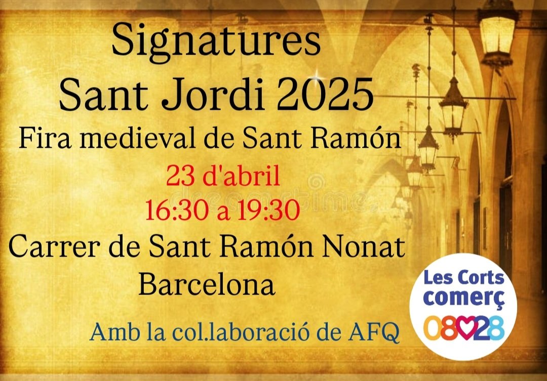 Os espero esta tarde en la Fira medieval de Sant Ramón. Estaré firmando todos mis libros. Novela histórica, policiaca, thriller e infantil.
#SantJordi2025 #SantJordi #signatures #firmas #DiaDelLibro #felizdiadellibro #Barcelona