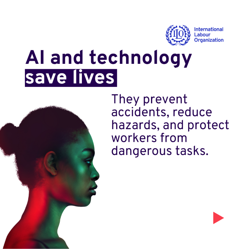 ilo's tweet photo. 📉 AI and digitalization can reduce workplace injuries.
📈 But new challenges arise: stress, surveillance, and cyber threats.
How do we keep safety and health at work aligned with innovation?
We’re asking the right questions this #SafeDay.
Learn more: https://t.co/lv0MJtzN7e