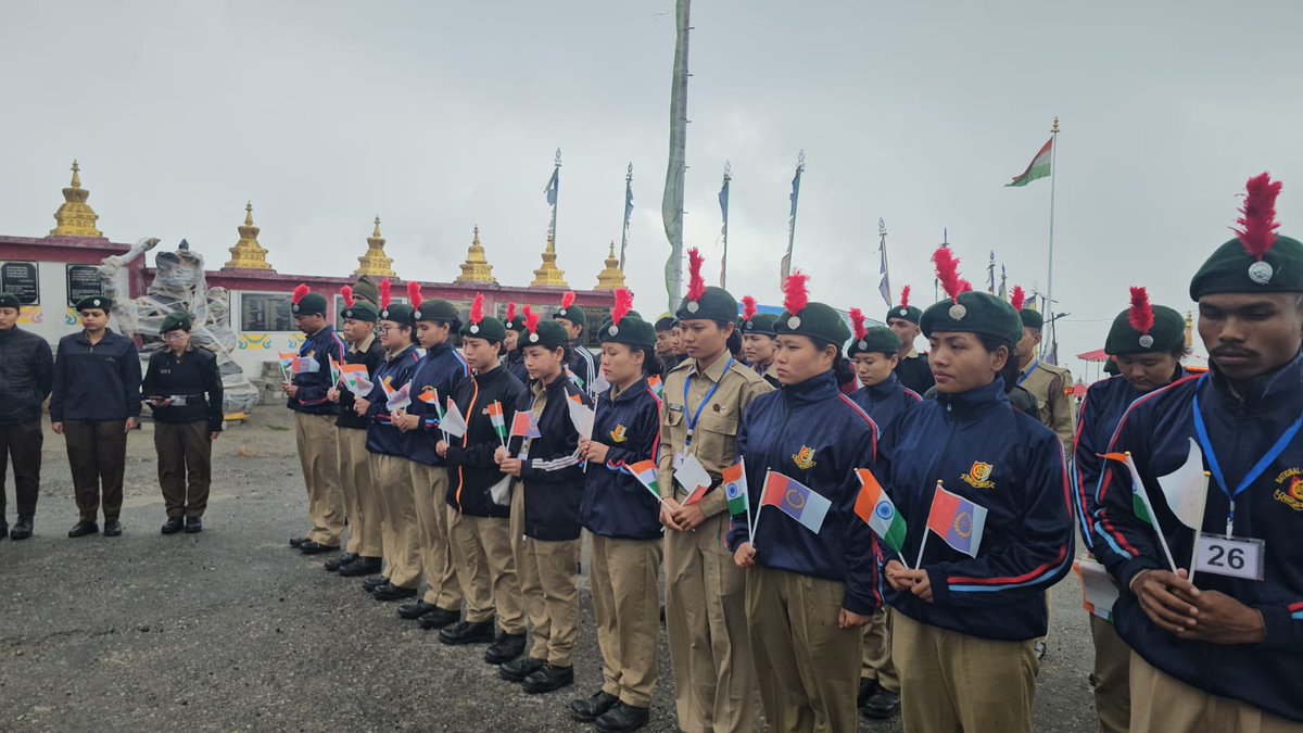 nccner's tweet photo. #NCCNER Vibrant Village Camp, Zemithang*
*Flag-off of move from Tawang to Zemithang*

The Rain gods blessed the morning Flag-Off event to make it a memorable one for All.
Flag off was done by Brig Bhupal Singh, Cdr Tawang Brigade, Shri Namgey Tsering H'ble MLA, Tawang and Shri Kanki Darang, Dy Commissioner Tawang.
40 Cadets from NCC NER are part of this 10 day Vibrant Village Camp.
During this camp the Cadets will visit different villages under Zemithang Circle, interact with the Villagers and participate in various community and cultural events as also visit the Heritage sites in the area.
Prior to the commencement of the event, One minute Silence was observed in honour of the deceased civilians at Pahalgam; with the firm resolve by the Cadets to continue the unwavering commitment to Nation Building notwithstanding the various Challenges.
@HQ_DG_NCC @prodefgau @proshillong @prodefkohima @ProAssam