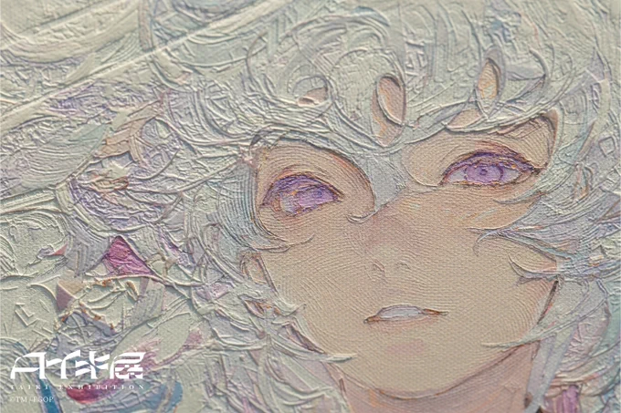 FGOよりマーリンを描いた作品。花や模様や筆致をマチエールで表現し白一色の中にも豊かな情報が感じられる様に制作してます。#タイキ展 #taiki_exhibition 