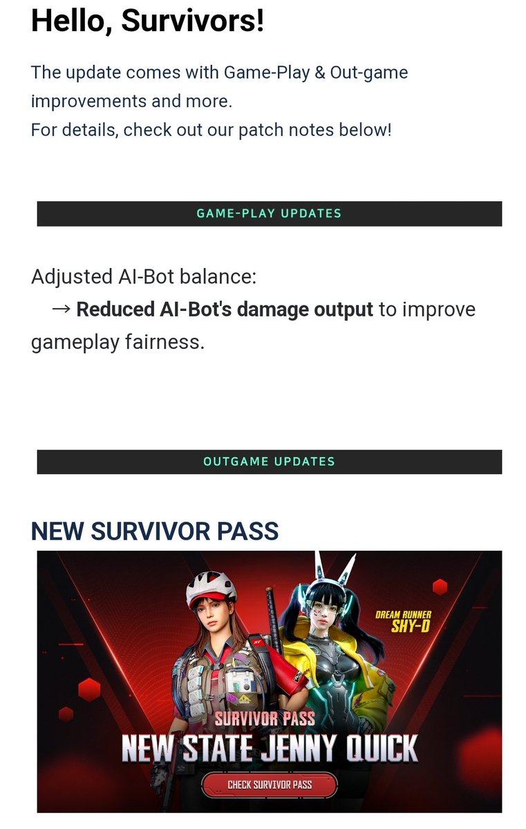 ShubhGamerz's tweet image. New State Mobile just dropped HUGE UPDATE PATCH NOTE 🤯💀

#nsm #NewState #NEWSTATEMOBILE