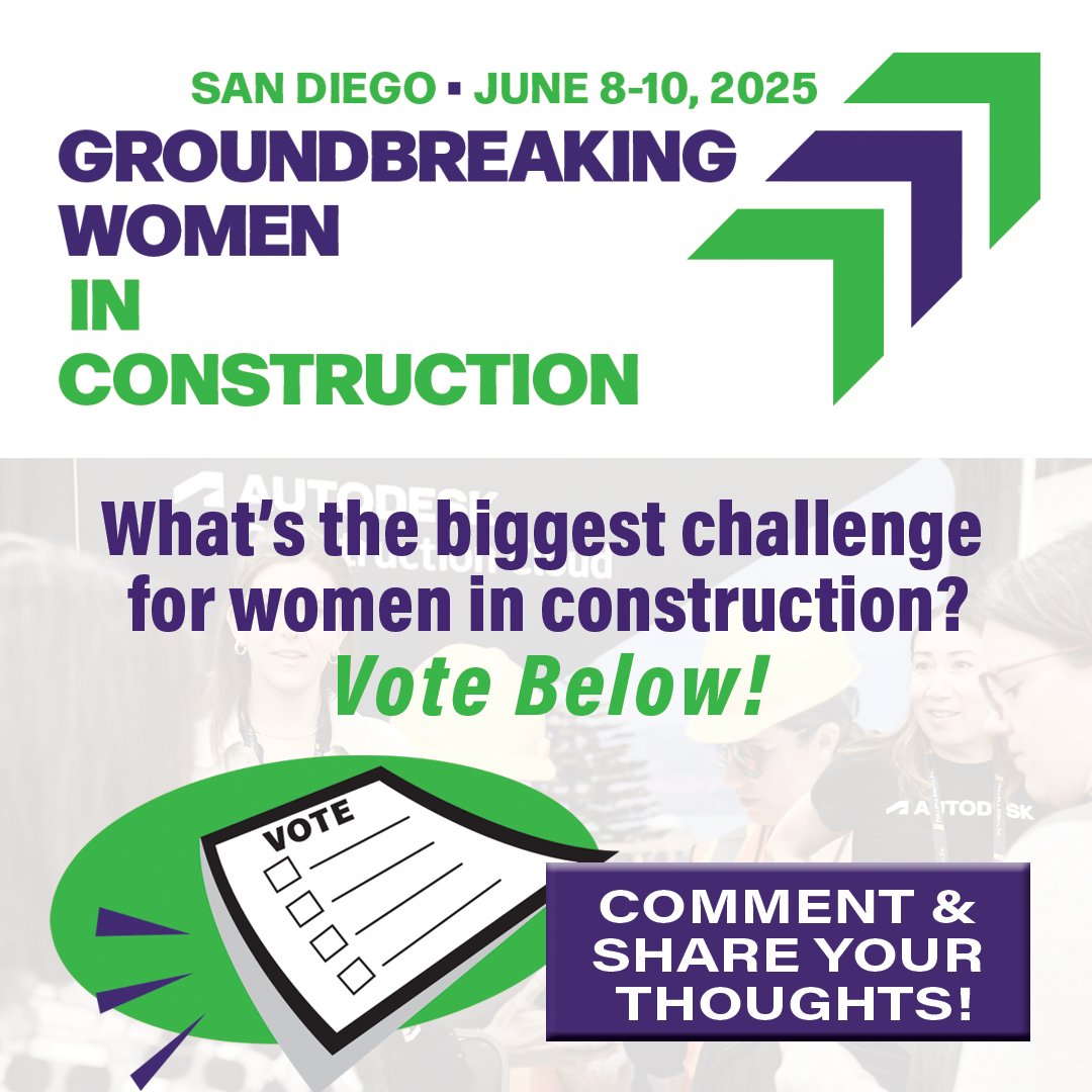 🗳️ What’s the biggest challenge for women in construction today?

Comment below with your vote or share your thoughts 👇

Let’s start the conversation ahead of #GWIC2025!

#GWIConf #WomenInConstruction #LeadershipVoices