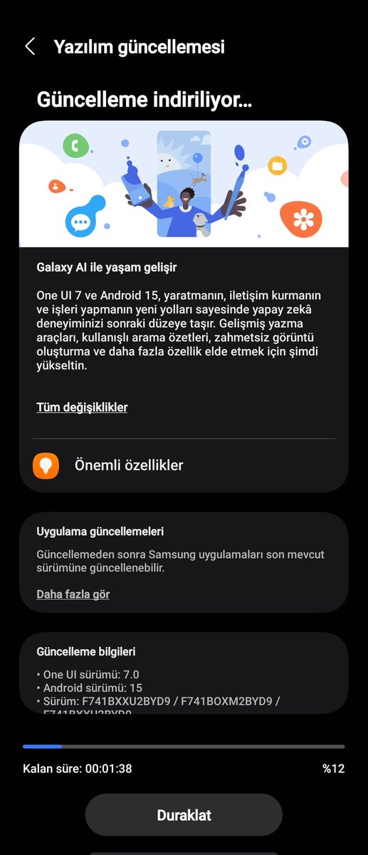 HDevrimEren's tweet photo. @tarunvats33 ONE UI7 released for Flip6 Turkey https://t.co/ZpWcJmYgY9