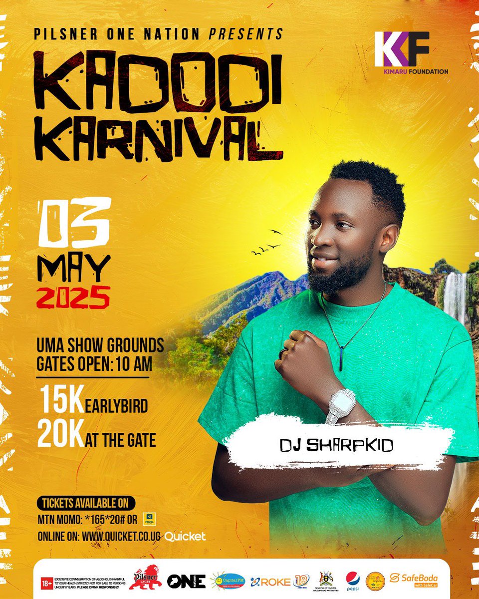 KadodiKarnival's tweet photo. The #KadodiKarnival2025 is all about celebrating culture but what’s a celebration without good DJs?
On the decks, we shall have DJ SharpKid and DJ Ricky! 🔥
Dial *165*20# to buy your early bird tickets at UGX 15,000 😁
#PilsnerOneNation https://t.co/laS5zDjY0D