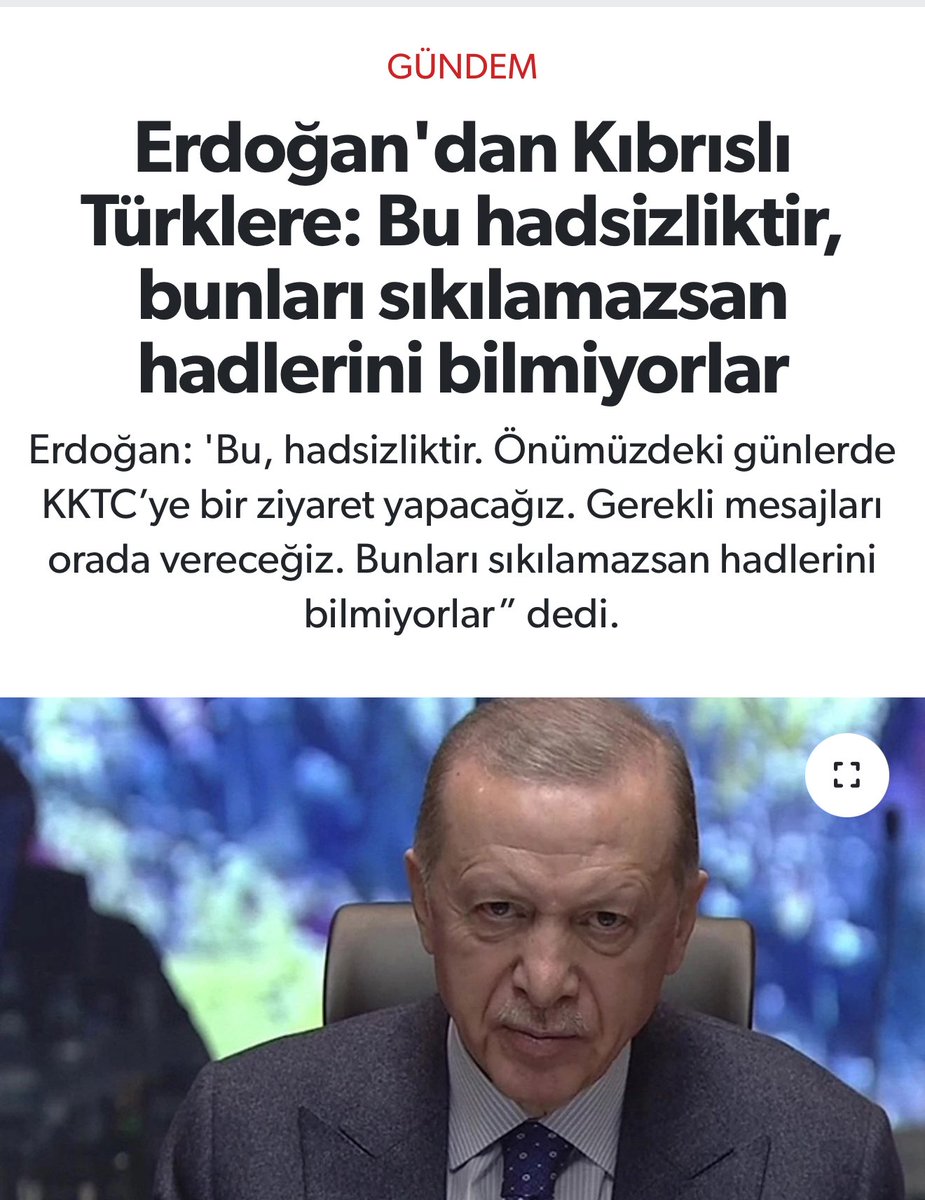 Türkiye’deki iktidarın çağdaş ve laik Kıbrıslı Türklere karşı nefreti bitmedi !
Kendi ülkemizde bize had bildirmeye varacak kadar kendinden geçen bir iktidar aklıyla bizim hiçbir işimiz olamaz.
En kısa zamanda Türkiye’nin ve Kıbrıs’ın bu gerçek “hadsizlerden” kurtulması dileğiyle