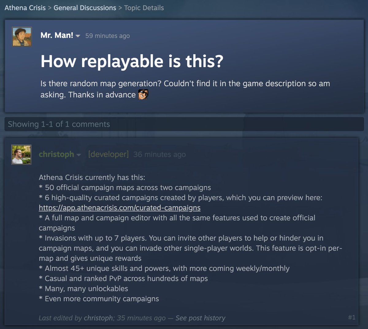 When players ask "how much content is in Athena Crisis" we can confidently reply:

How many hundreds of hours you wanna play?