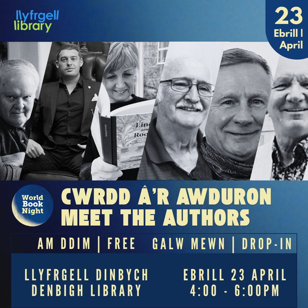 Caru llyfrau? Diddordeb mewn ysgrifennu?
Dewch draw i gwrdd a chefnogi awduron lleol a thrafod y broses ysgrifennu!
denbighshire.gov.uk/cy/newyddion/m…
#NosonYLlyfr #LlyfrgellDinbych