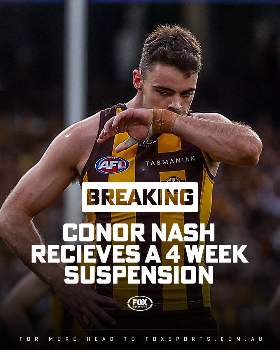 HAWKS LOSE AT TRIBUNAL

The Hawks asked for three weeks, but the AFL successfully argued the strike was worth a month on the sidelines >> bit.ly/3EiSSfy