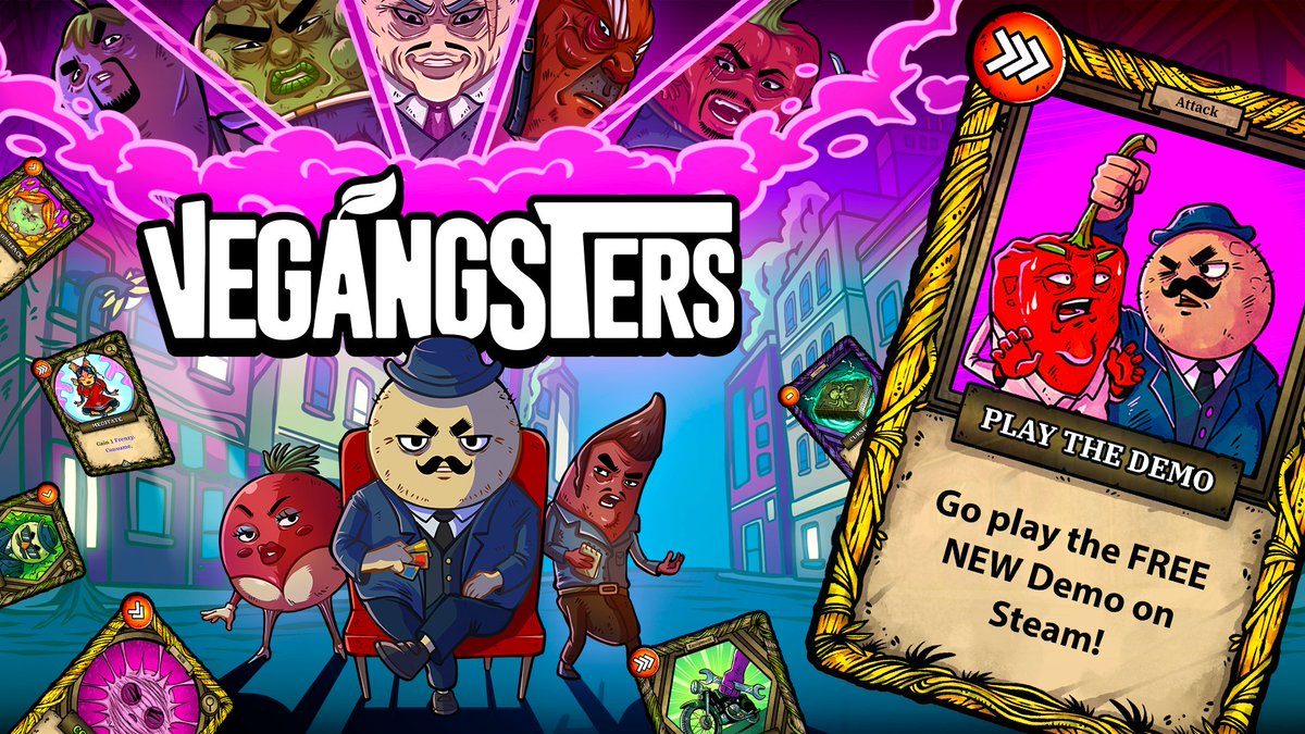 🚨 NEW DEMO live on Steam!  
The Inspector is back with 40+ new cards, gadgets and more!

🃏 New synergies
💥 Punchy feedback and Sharper UI
💣 New boss fight
🐞Lot of Bug fixes

👉Play now: store.steampowered.com/app/2449390?ut…

#indiegames #roguelike #turnbased #Steam #gamedev #Vegangsters