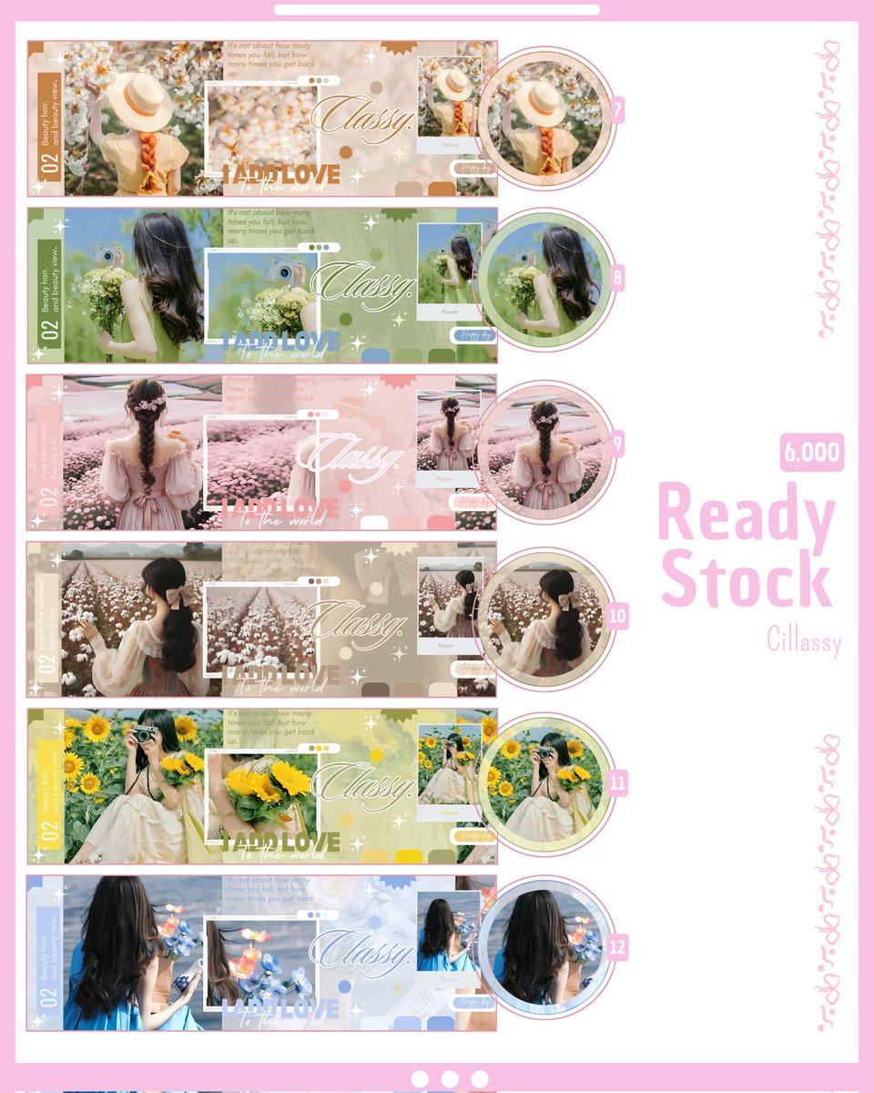 Selamat soree 💫

Help RT yaa, terimakasihh 💕

Haiii haiii dibawah ada layout ulzzang dan faceless yaaa, mau request? Bisaa bangett looh, mari jajaan dan percantik akun kaliaaann 🎀
✅ Ava (png dan jpg) 
✅ 6k - 7k
✅ free retext
✅ Qris, spay, gopay, dana
#zonauang #zonajajan