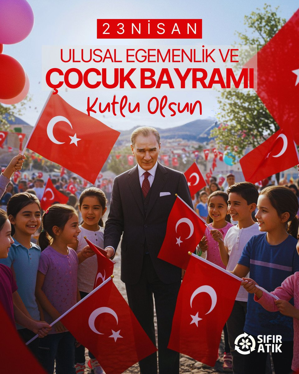 🌍 23 Nisan Ulusal Egemenlik ve Çocuk Bayramı kutlu olsun! 🇹🇷

🌱 Geleceğimizin teminatı çocuklarımızla daha yaşanabilir, daha temiz bir dünya için el ele!

♻️ Bugünün küçükleri, yarının çevre kahramanları!

#SıfırAtık #23Nisan #ÇocukBayramı
