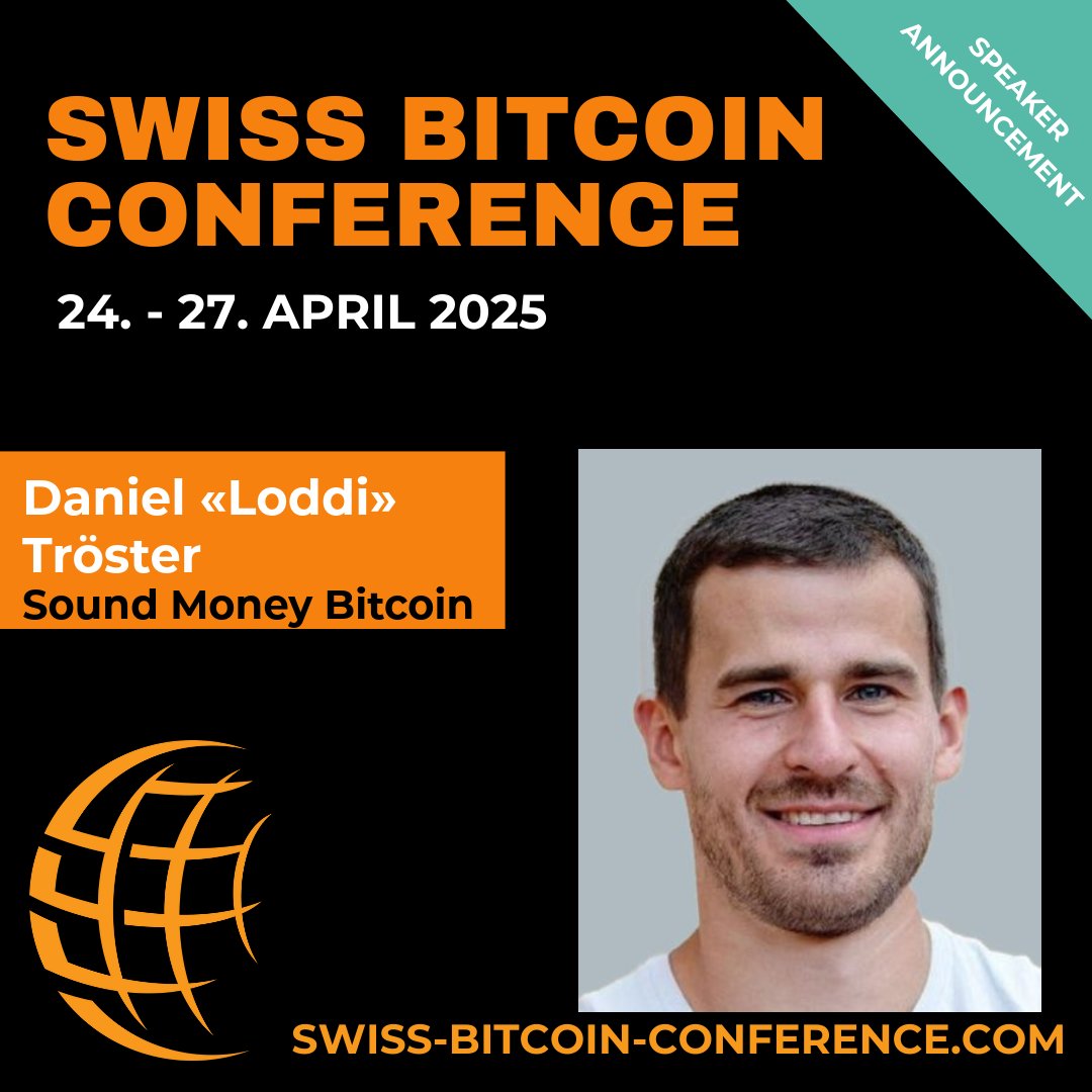 🎙️ Daniel Tröster aka <a href="/18loddi/">Loddi</a> ist auf der #SwissBitcoinConference!

Host von <a href="/SoundMoney_pod/">Sound Money Bitcoin Podcast</a>. 
Banker. Bitcoiner. Brückenbauer.

Spricht über Geld, Zahlungsinfrastruktur &amp; Bildung.

swiss-bitcoin-conference.com