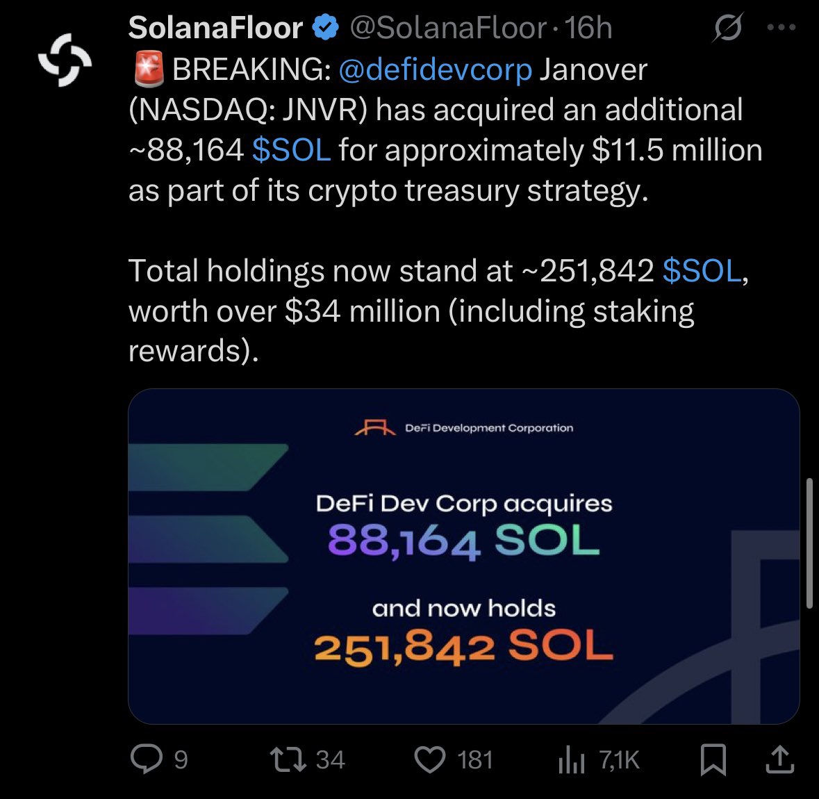 InfluencersRugU's tweet image. Just a viral stock doing viral stock things…

Btw the Nasdaq ticker hasn’t even changed yet. The only thing that happened yesterday is the company confirmed in a tweet what they already put in their SEC filing weeks ago.

$DFDV memecoin pumped with almost no new liquidity