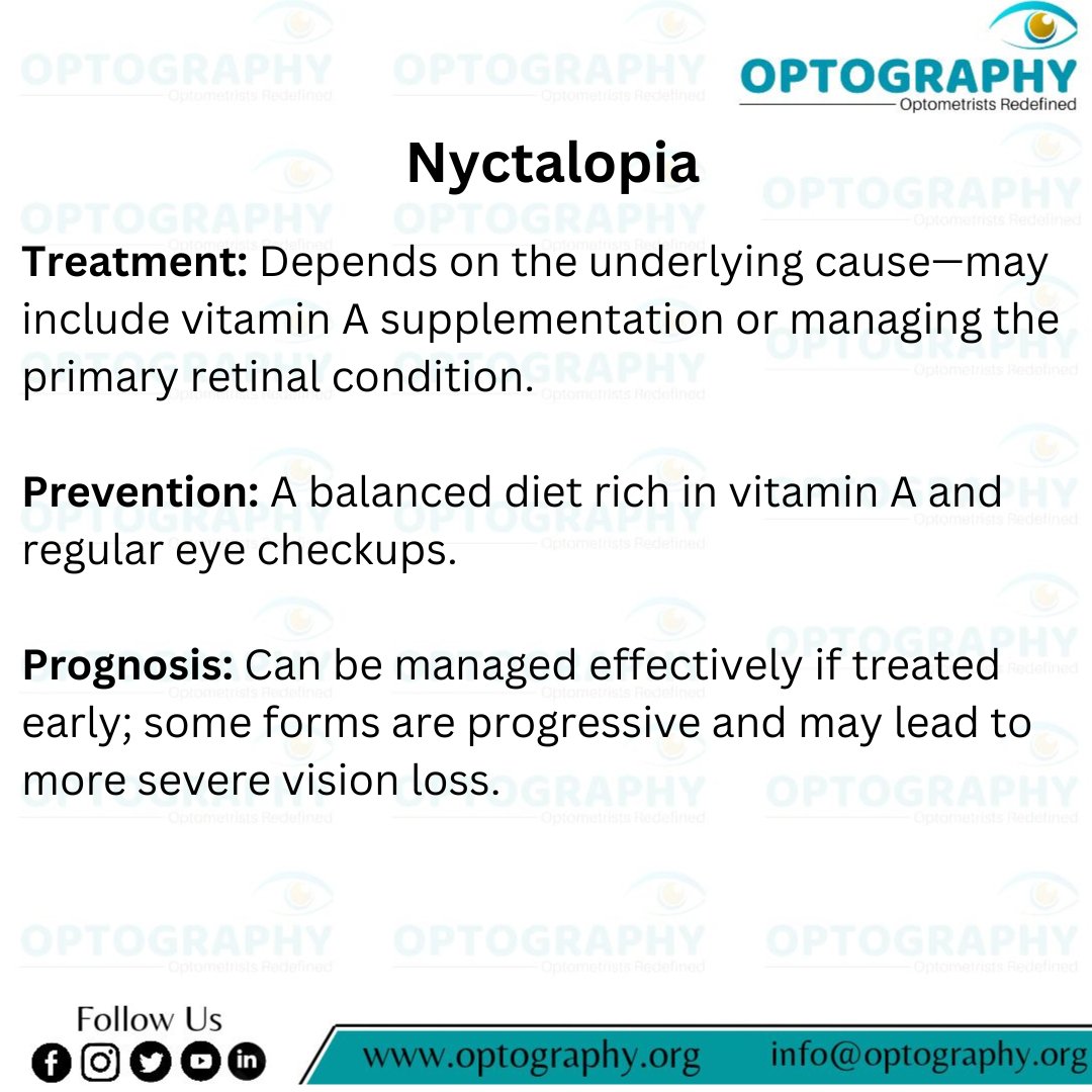 Optography8's tweet photo. Struggling to see at night? It could be Nyctalopia — don’t ignore the signs!
#Nyctalopia #NightBlindness #Optometry #VisionCare #RetinaAwareness #Optometrist #Optography #Thatoptometrist https://t.co/A4bu6GZBek