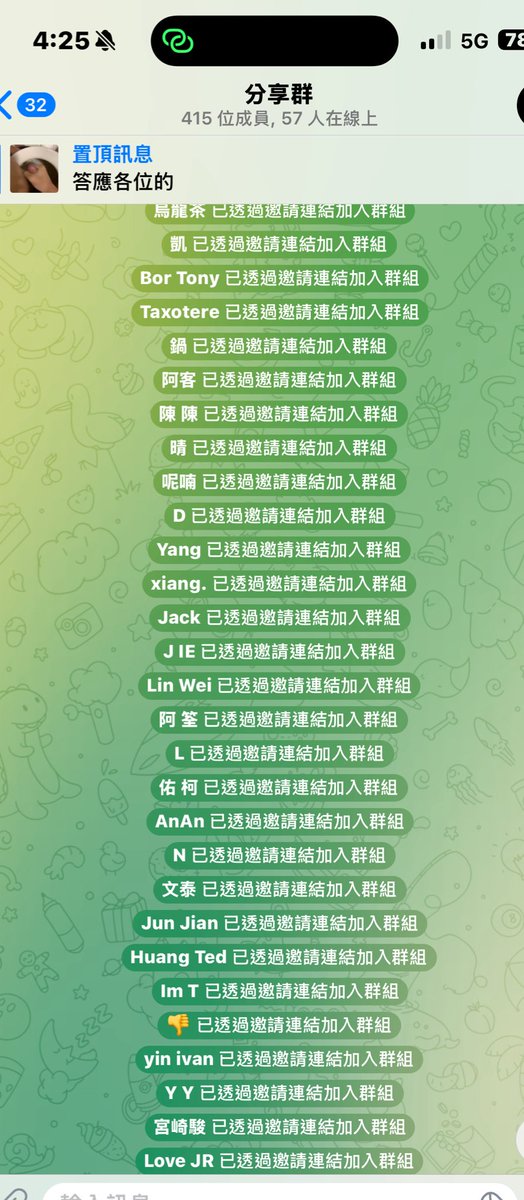 昨天才創就400+ 還有人要加的嗎 

t.me/+uK_5fpv1P-owN…