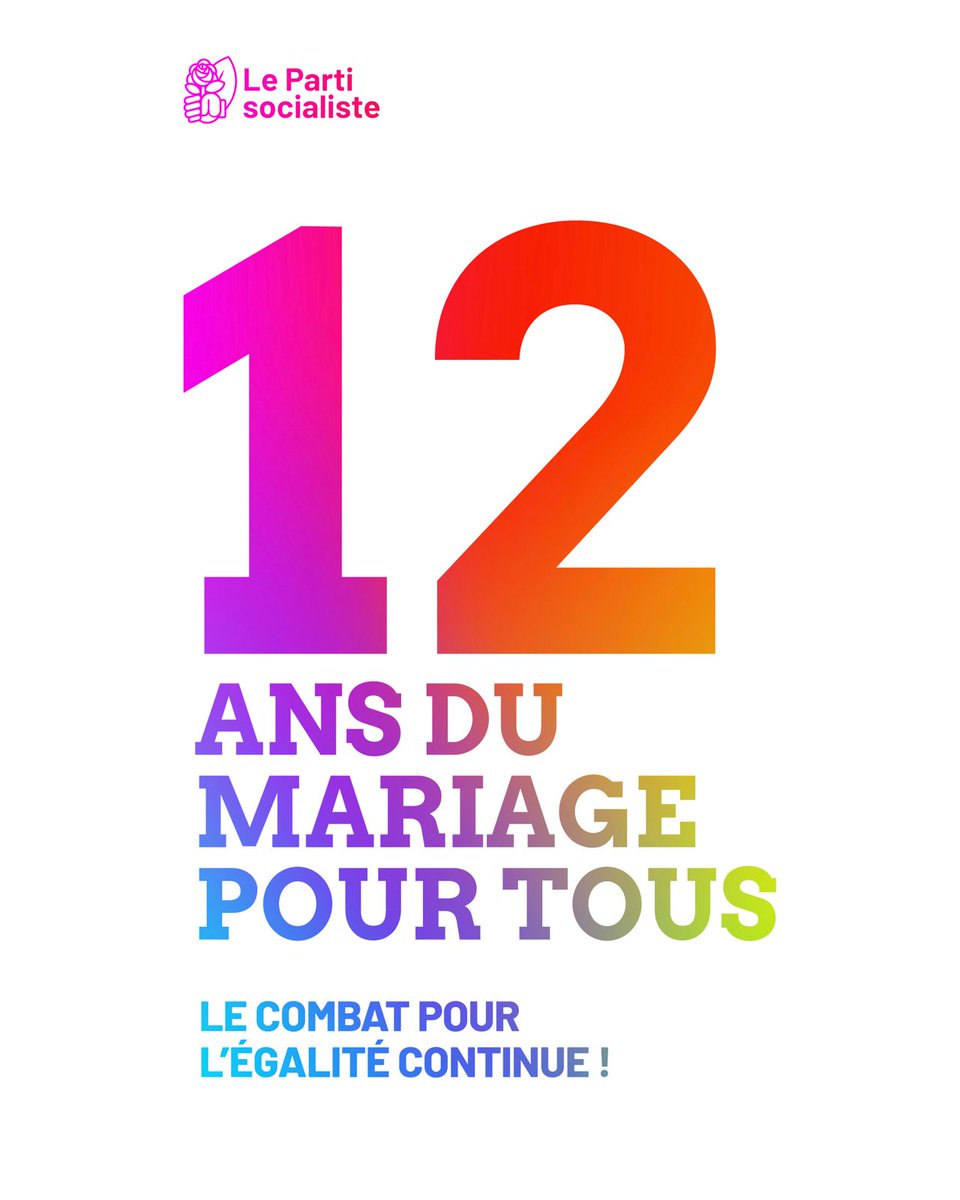 🏳️‍🌈 23/04/2013 : La France ouvrait le mariage aux personnes de même sexe

Cette avancée s’inscrit dans le long combat des socialistes pour l’égalité des droits. Résultat de mois de luttes des politiques et de la société civile, elle a depuis permis le mariage de +70 000 couples 🌹