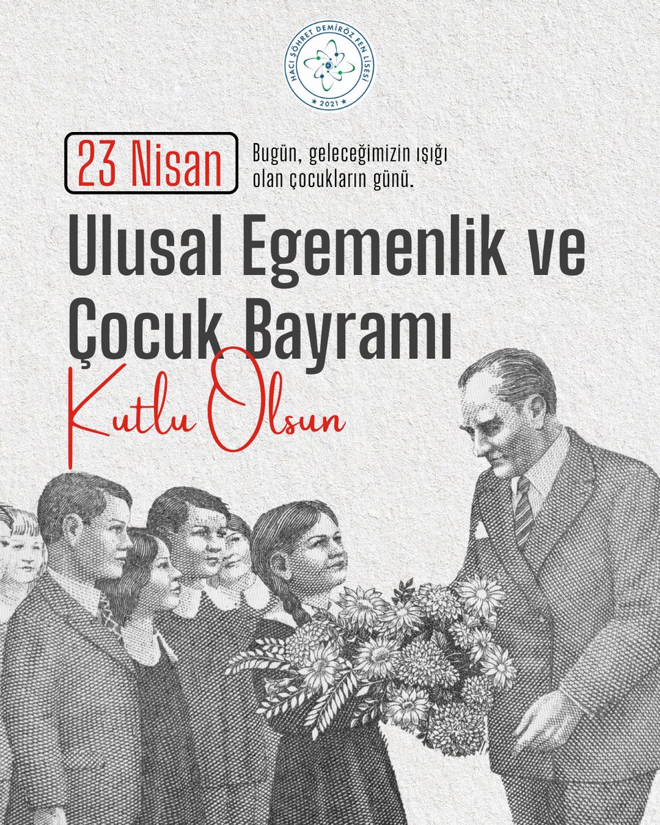 hsdemirozfl's tweet photo. 23 Nisan Ulusal Egemenlik ve Çocuk Bayramımız kutlu olsun ! 🇹🇷 https://t.co/DVFM74efUx