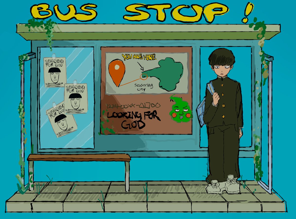 _MIKIOO's tweet photo. bus stop #mobpsycho100 https://t.co/MVdcHCjogT