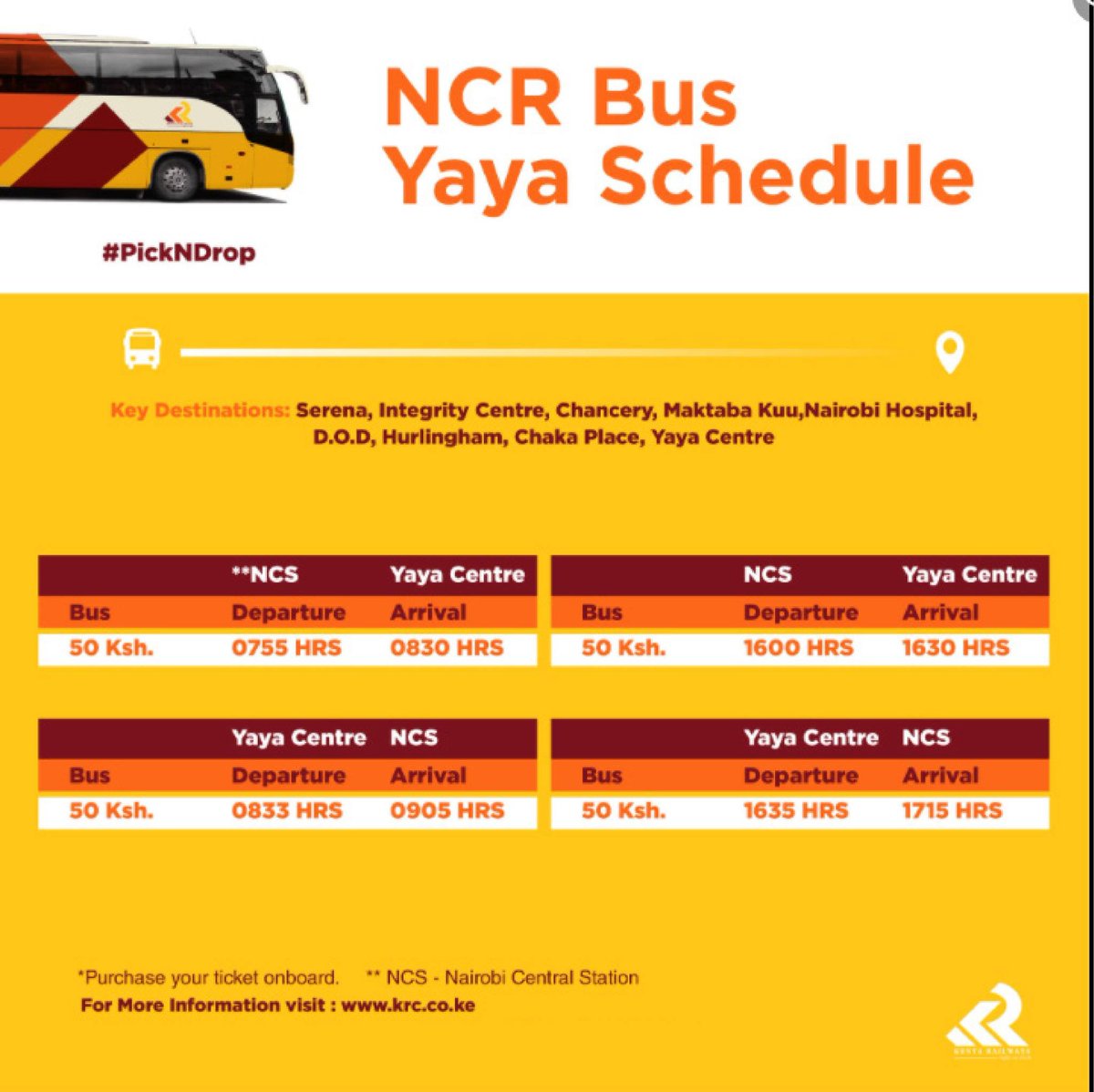 KenyaRailways_'s tweet photo. Navigating rush hour time in Nairobi has never been easier! The Nairobi Commuter Rail Passenger Service connects rail and road to get you to your destination in record time! Travel seamlessly on rail and road by using the NCR Bus Service! #NCRBusService #RightOnTrack #NCR https://t.co/23JqTBiQMa