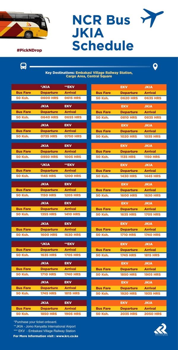 KenyaRailways_'s tweet photo. Navigating rush hour time in Nairobi has never been easier! The Nairobi Commuter Rail Passenger Service connects rail and road to get you to your destination in record time! Travel seamlessly on rail and road by using the NCR Bus Service! #NCRBusService #RightOnTrack #NCR https://t.co/23JqTBiQMa