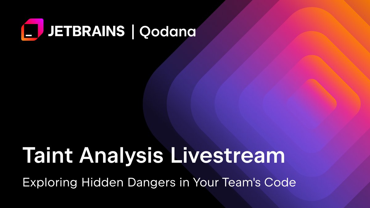 Qodana's tweet image. Don’t miss our next live roundtable on #TaintAnalysis and how to avoid security threats in your code with
@niklas_wortmann as well as security and code quality experts from #JetBrains. Get the details and register here: jb.gg/uow9ok