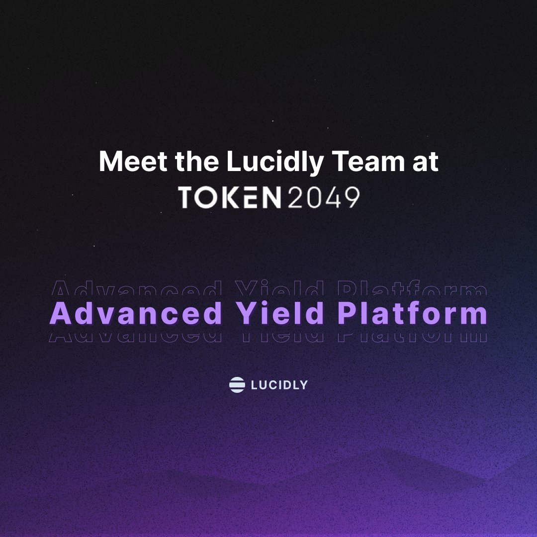 Lucidly Finance is thrilled to be heading to
<a href="/token2049/">TOKEN2049</a> next week! Meet us to learn more about Lucidly yields and the exotic strategies behind!

DM us to connect 📥