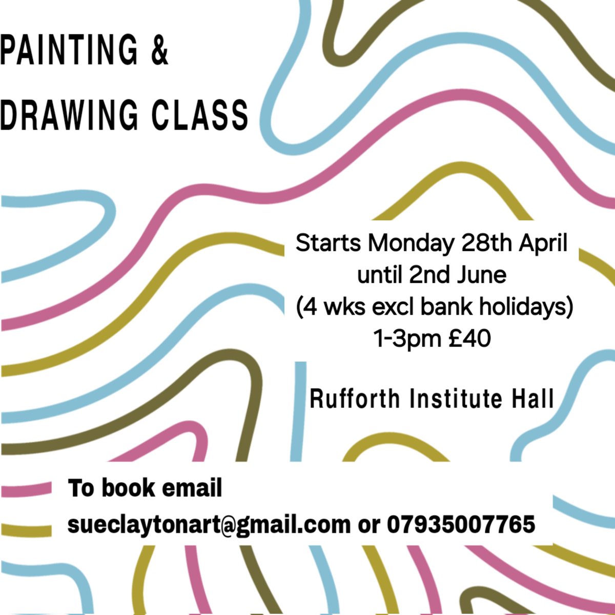 sueclaytonart's tweet image. Join this fun and friendly session.
This term we'll be looking at frescoes, tile designs, trompe l'oeil and even trying our hand at egg shell mosiacs.
Every term is different but each term is a guaranteed place to learn, relax and have fun. All levels,complete beginners welcomed