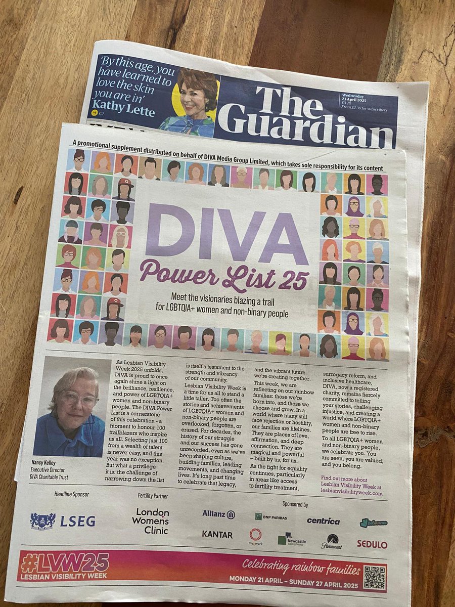VDCEmma's tweet image. Thrilled to be in the 2025 @DIVAmagazine Power List as Diversity Champion!
Incredible to be with fabulous, inspirational and powerful LGBTQIA+ women and non-binary people.
lnkd.in/eSBfndJW
Visibility is key to keep, protect and advance rights for LGBTQIA+ people #LVW25