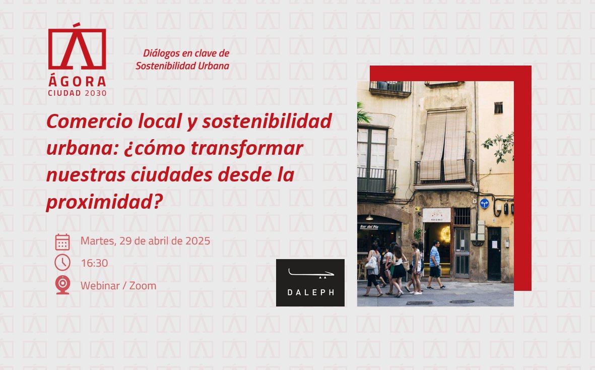 💭 ¿Puede el comercio local ayudar a construir ciudades más inclusivas?

🖥️ Webinar "Comercio local y sostenibilidad urbana: ¿cómo transformar nuestras ciudades desde la proximidad?"

🗓️ 29/04 | 🕐 16.30h

👉🏻 Organizado por <a href="/Daleph_com/">Daleph</a> 

🔗 Inscríbete: daleph.com/es/noticias/da…