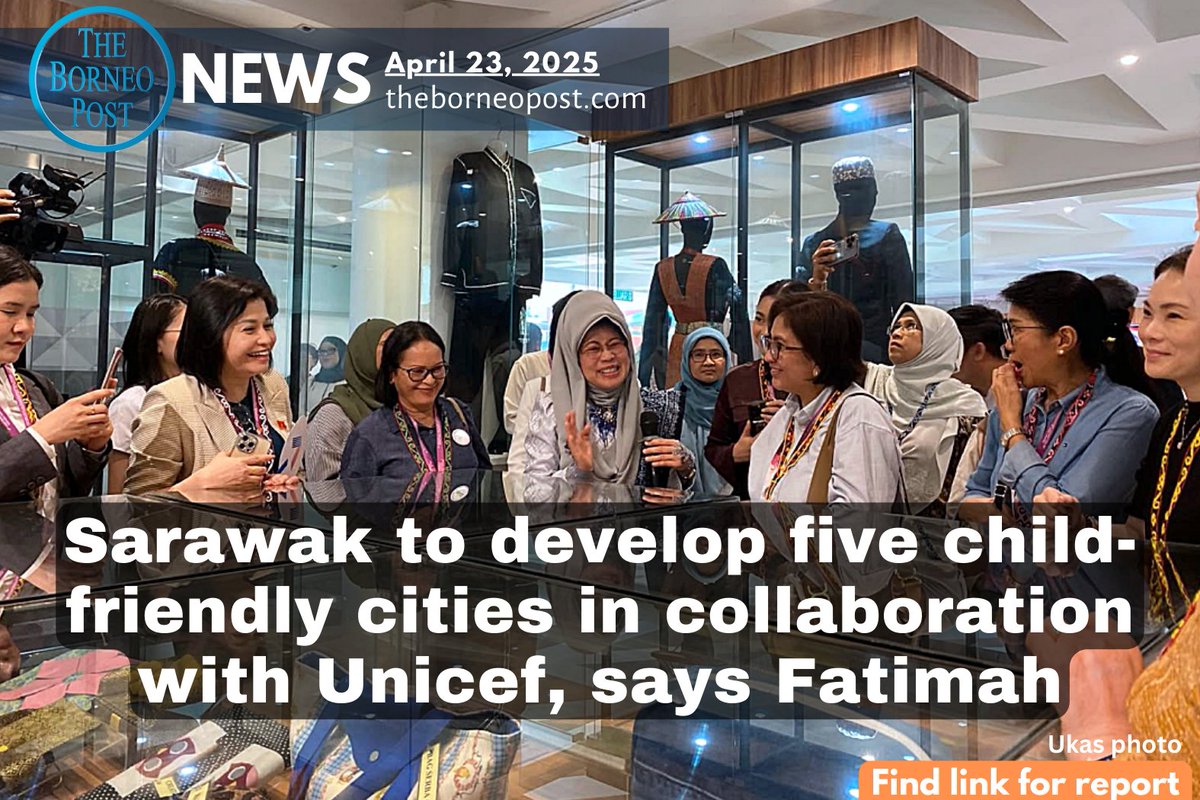 theborneopost's tweet image. Sarawak targets 5️⃣ child-friendly cities with UNICEF's help! 👧👦 A children’s forum is also planned to empower young voices. More women now leading communities too. 💪🌍
theborneopost.com/2025/04/23/sar…

#Sarawak #ChildFriendly #UNICEF #WomenLeadership #Asean #InclusiveDevelopment