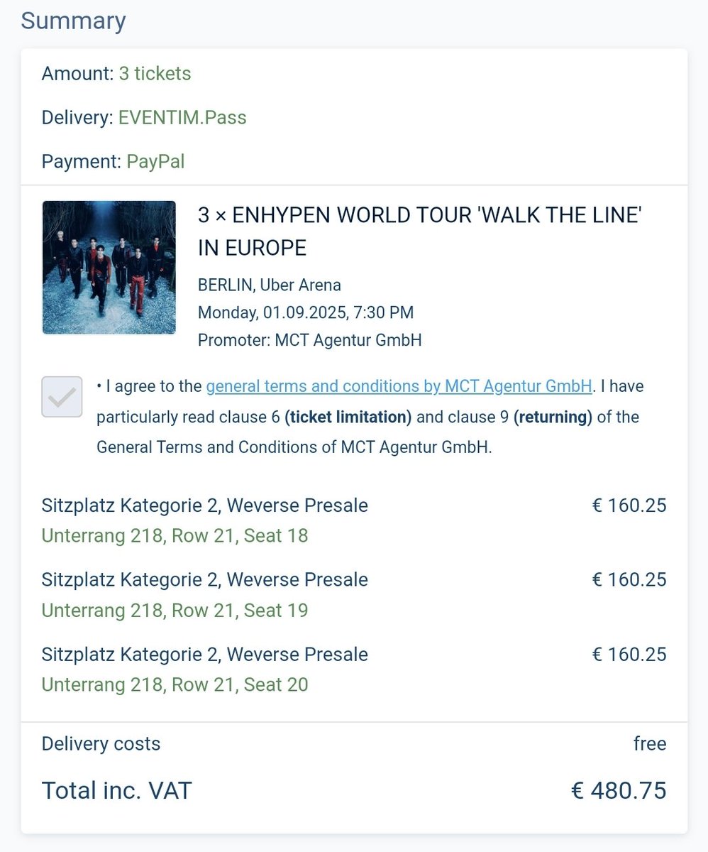spookycini's tweet photo. I wish I could say getting these tickets was luck, but the 20€ membership is telling me smth different 😭 There are flies flying out of my wallet https://t.co/T2CqE227GV